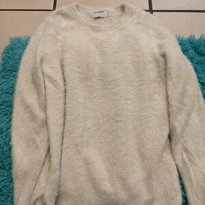 Old Navy White Crew Neck Sweater Classic Knit